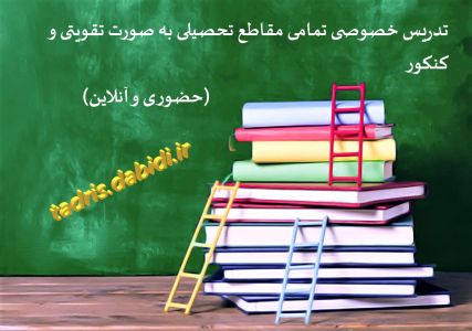 تدریس خصوصی تمامی مقاطع تحصیلی به صورت تقویتی و کنکور (حضوری و آنلاین)