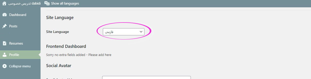 تغییر زبان (فارسی کردن) Dashboard (6)